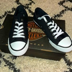 Black and White Harley Davidson shoes